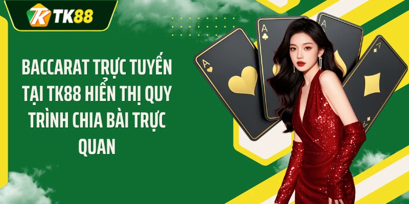 Baccarat trực tuyến tại TK88 hiển thị quy trình chia bài trực quan