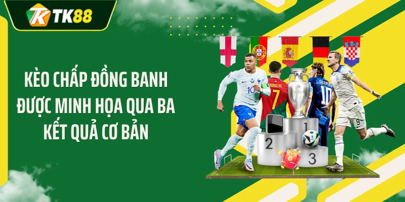 Kèo chấp đồng banh được minh họa qua ba kết quả cơ bản
