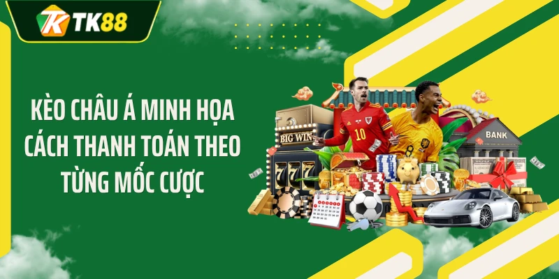 Kèo châu Á minh họa cách thanh toán theo từng mốc cược